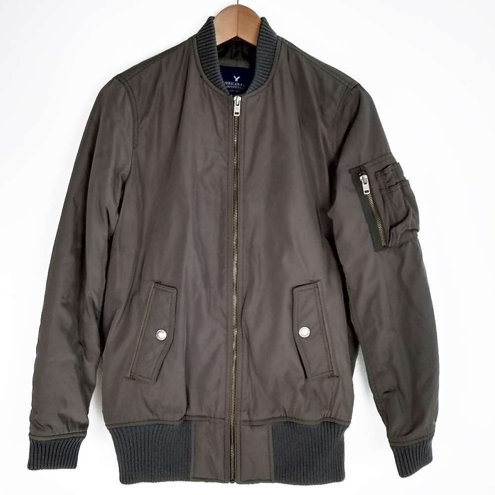 American Eagle | Green Oversized Bomber Jacket XS